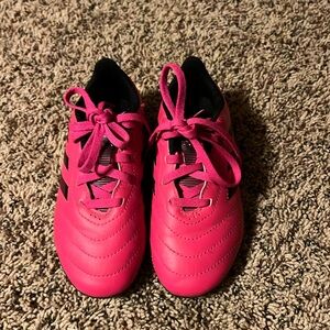 Girls pink Adidas Soccer Cleats